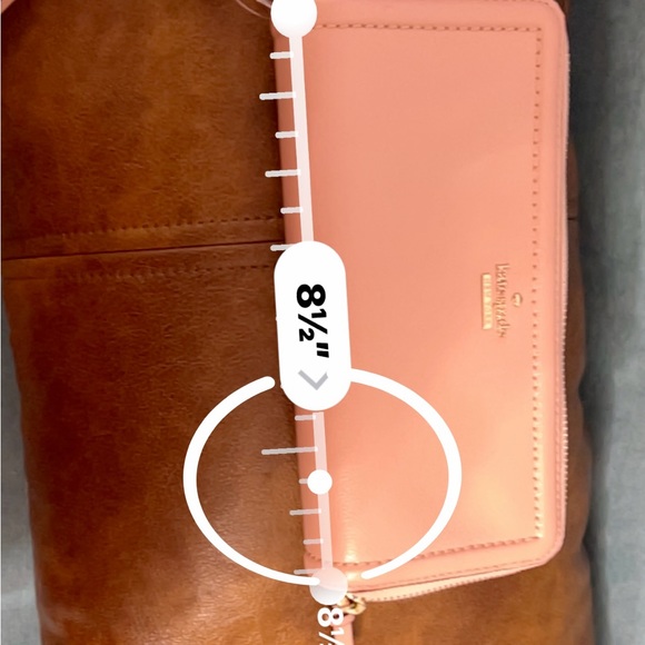 Kate Spade Staci Large Carryall Wristlet Clutch Wallet Pale Hydrangia Leather - Picture 4 of 8